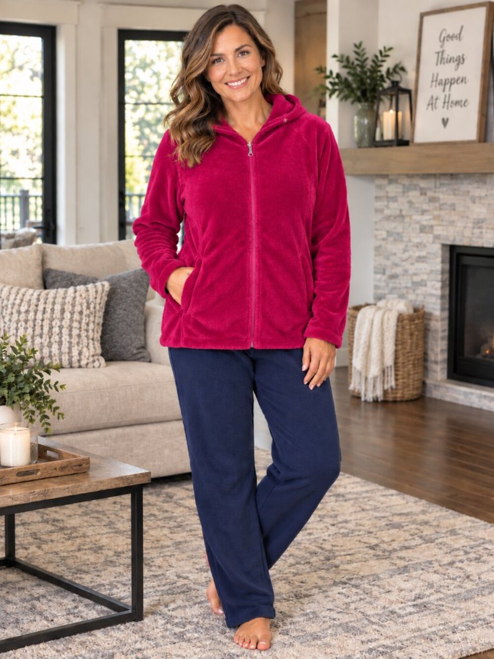 DANSKIN NOW Jacket Zip-Up Hoodie w/Pockets Super Soft Bright Berry NWOT XL